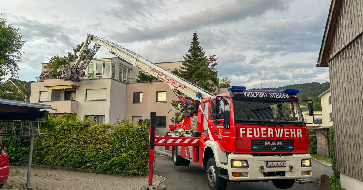 Einsatz-Nr. 64 11.07.2024 19:51 Uhr – Baumgarten >> Patientenbergung mit Steiger